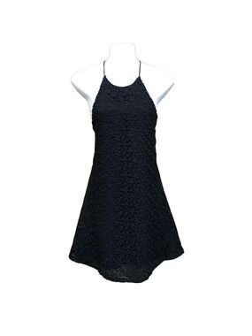 Zara black lace overlay strappy mini dress Fits XS racerback Aline silhouette